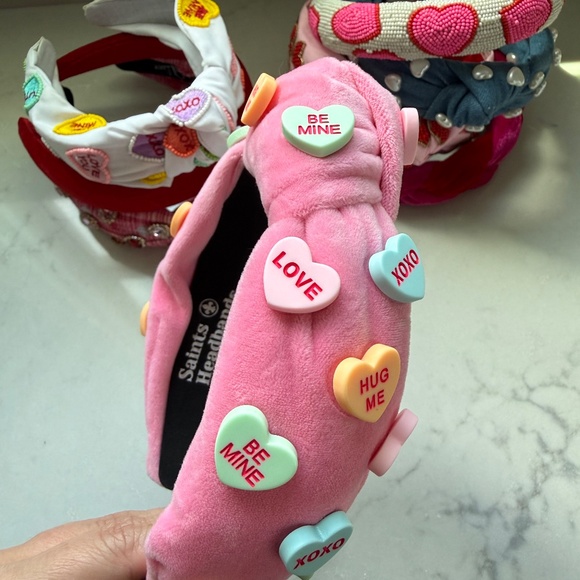 Set of 8 Valentine Headbands Twine and Love Saints Conversation Hearts Jeweled - Picture 15 of 16